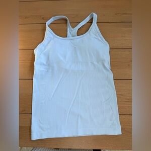 Lululemon Ebb to Street Tank Ribbed Size 10 Light Blue